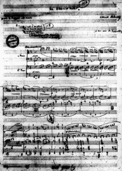 Page de partition manuscrite