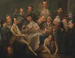 A Caricature Group[10],[9], huile sur toile, 1766, YCBA.