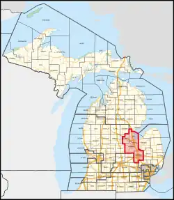 Description de l'image Michigan's 8th congressional district (since 2023).svg.
