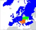Pacte de Stabilité pour l'Europe du Sud-Est. (PSESE)[21] membres observateurs partenaires soutenant le processus