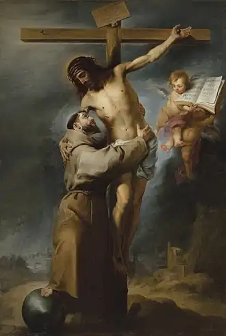 Saint François d'Assise embrassant le Christ crucifié, 1668-1669 – Musée des Beaux-Arts de Séville, Séville.