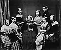 Suzanne Hahn et sept de ses onze enfants, 1843.