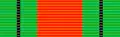 Un ruban tricolore vert-orange-vert, avec des stries verticales bleues sur les bandes vertes