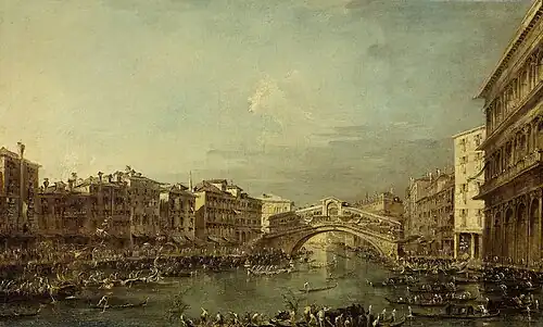 Régate sur le Grand Canal près du pont du Rialto à Venise, 1780-1793 Rijksmuseum, Amsterdam