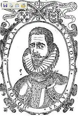 Dessin représentant Pacheco de Narváez de face.