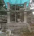 Le petit oratoire en cours de restauration (septembre 2013)