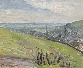 Camille Pissarro, Environs de Rouen, 1883, huile sur toile, 27&nbsp;×&nbsp;34,4&nbsp;cm, localisation inconnue.