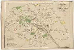 Le tracé du mur des Fermiers généraux après 1818.