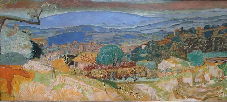 Pierre Bonnard, Paysage au Cannet, 1928.