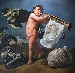 Putto avec trompette guerrière, Ca' Rezzonico, Venise.