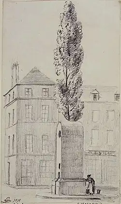 La fontaine dessinée en 1856 par Léon Leymonnerye.