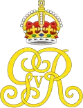 Monogramme du roi George V, surmonté de la couronne Tudor.