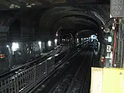 Vue sur le raccordement avec la ligne 12 à la station Vavin.