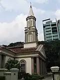 The steeple atop the east end of the cathedral.