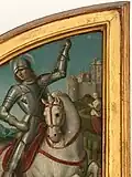Détail de saint Georges et d'une donatrice.