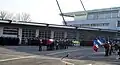 Cour de la caserne Marchandeau le jour de l'hommage au pompier Clément Vilnet.