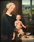 La Vierge à la soupe au lait, par Gérard David ou son atelier en 1510-1520.