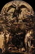 St Michel et les Anges rebelles 1524, Pinacothèque de Sienne