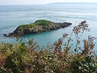 Vue de l'îlot rocheux, le 3 octobre 2015.