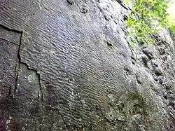 Carrière de Chambralles : rides de courant (ripple-marks) et "pains de grès"