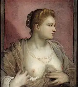 Dame montrant sa poitrine (1580-1590), musée du Prado.