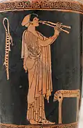 Aulétris avec un étui, 480 av. J.-C., Metropolitan Museum of Art.