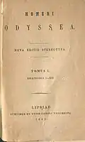 Couverture en latin d’un livre titré « Odyssea ».
