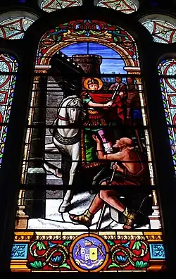 Vitrail : Charité de saint Martin.