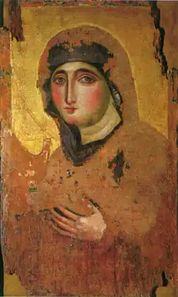 Icône de Marie Avocate (Agiosoritissa) dite aussi Madone du Rosaire.