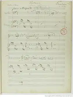 Image illustrative de l’article Fantaisie pour violon et harpe