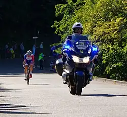Sécurité de courses cyclistes. Ici, lors du Tour de France 2019