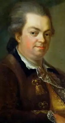 portait en couleur d'un notable du XVIIIe siècle.