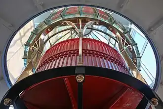 Lentille de Fresnel de premier ordre au phare de Point Reyes après restauration achevée en 2019.