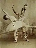 Olga Preobrajenskaia (la Fée Dragée) et Nikolai Legat (le Prince) dans une production du Ballet Impérial vers 1900