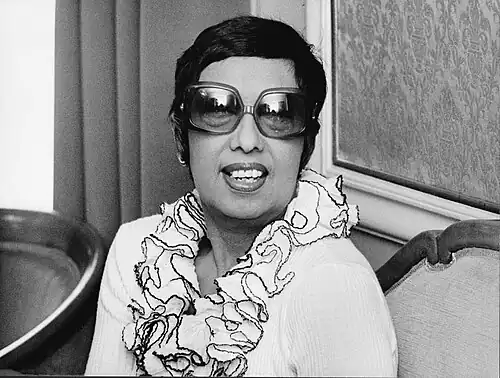 Josephine Baker au Seurahuone en 1972.