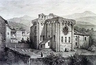 Gravure de l'église Saint-Léger de la fin du XIXe&nbsp;siècle.