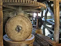 La ribe et les engrenages de l'huilerie-moulin.
