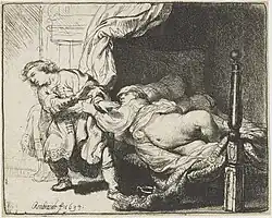 Joseph et la femme de Putiphar de Rembrandt.