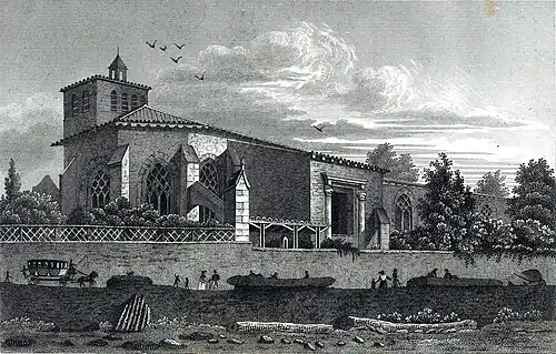 Église de l’Observance, estampe réalisée vers 1830.