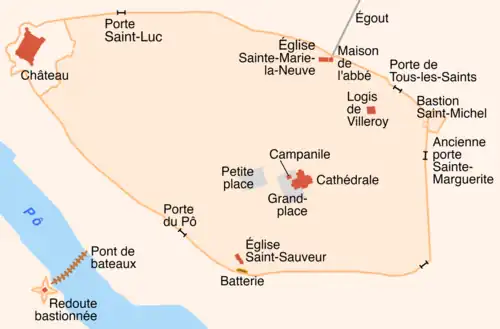 Lieux des principaux affrontements dans Crémone