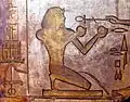 Thoutmôsis II sur un bloc du temple de Karnak.