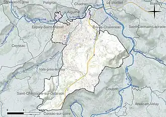 Carte en couleurs représentant les cours d'eau