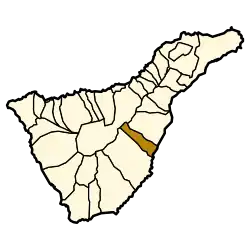 Localisation de Fasnia dans l'île de Tenerife.