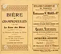Verso du programme pour la Grande Taverne de Nancy