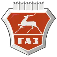 Logo historique de la marque GAZ, avec un cerf représentant la ville de Nijni Novgorod
