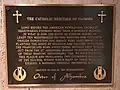 Certificat de classement de la basilique par Catholic Heritage of Florida dans le narthex.