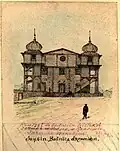 Dessin de 1893 de la Synagogue de Gabin