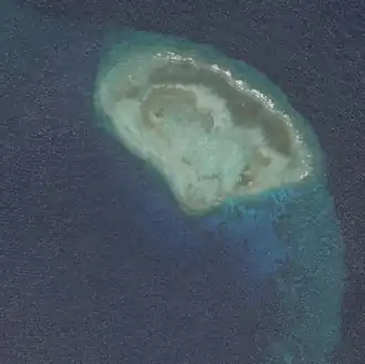 Image satellite du récif Edmund prise par la NASA en 2020.