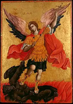 Theodoros Poulakis, L'Archange saint Michel. Icône, après 1650.