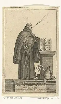 3 : Le Frère Franciscain Gabriel Maria célébrant la messe d'après Abraham van Diepenbeeck.